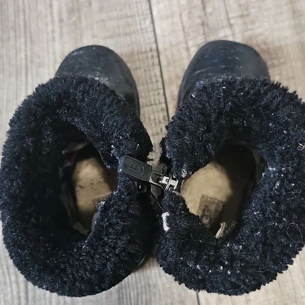 UGG Black Kids Boots with Buckle